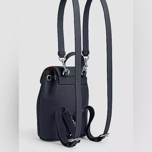 COACH Amelia Convertible Crossbody/Bagpack Soft Pebble Leather Silver/Denim NWOT - Picture 5 of 12